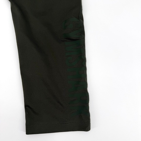 Gymshark Mens Compression Leggings 3/4 Tights Olive Green Training Size Small - Picture 9 of 10